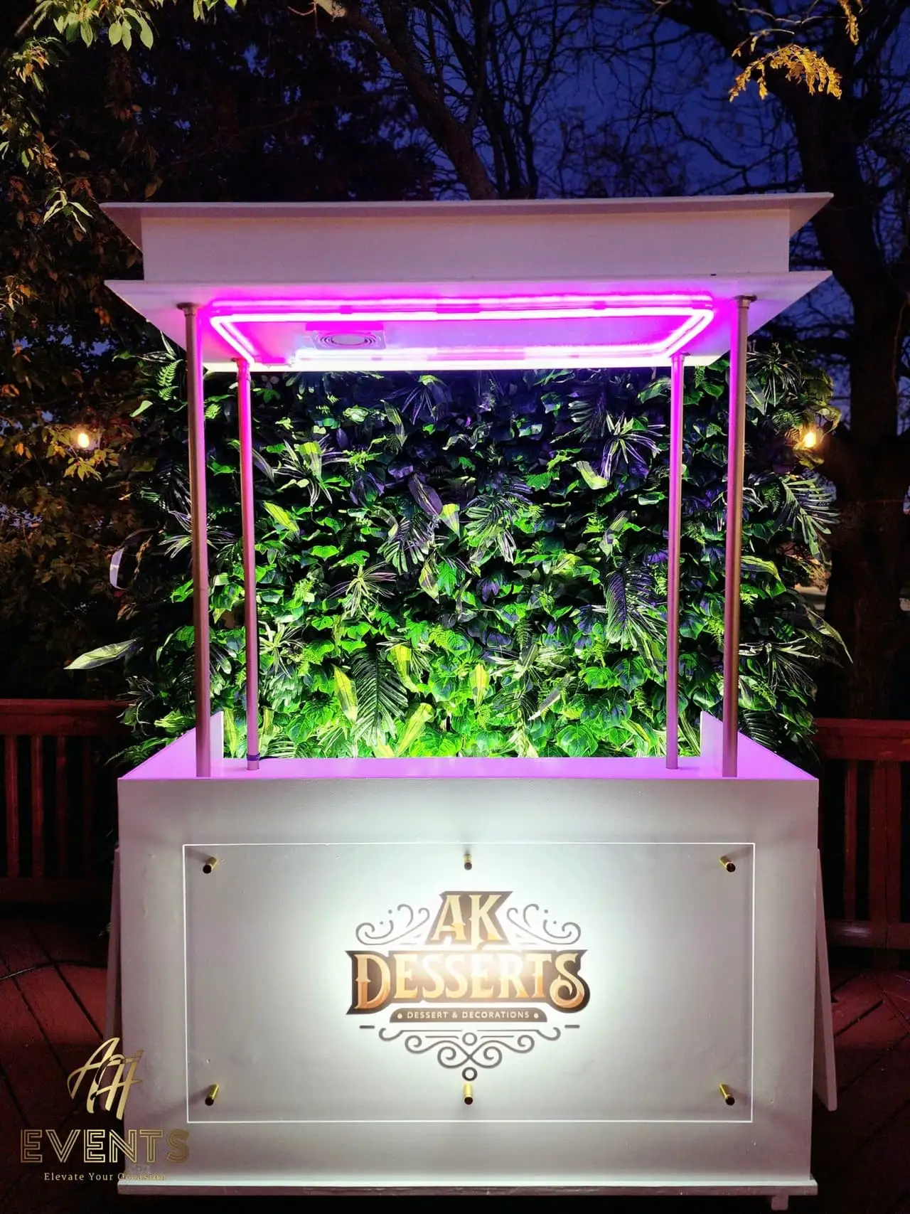 AK Desserts Cart — a custom branded cart built by AH Crafted.