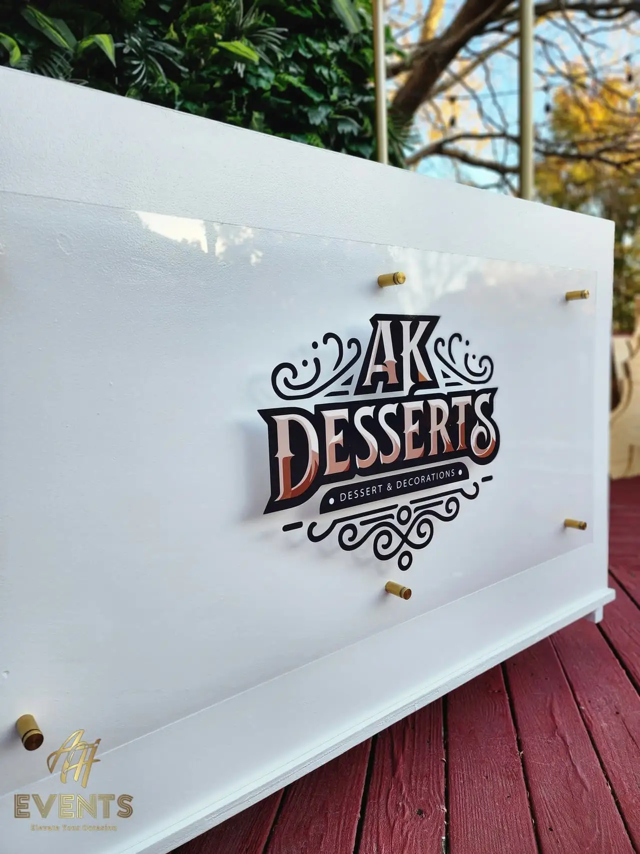 AK Desserts Cart — a custom branded cart built by AH Crafted.