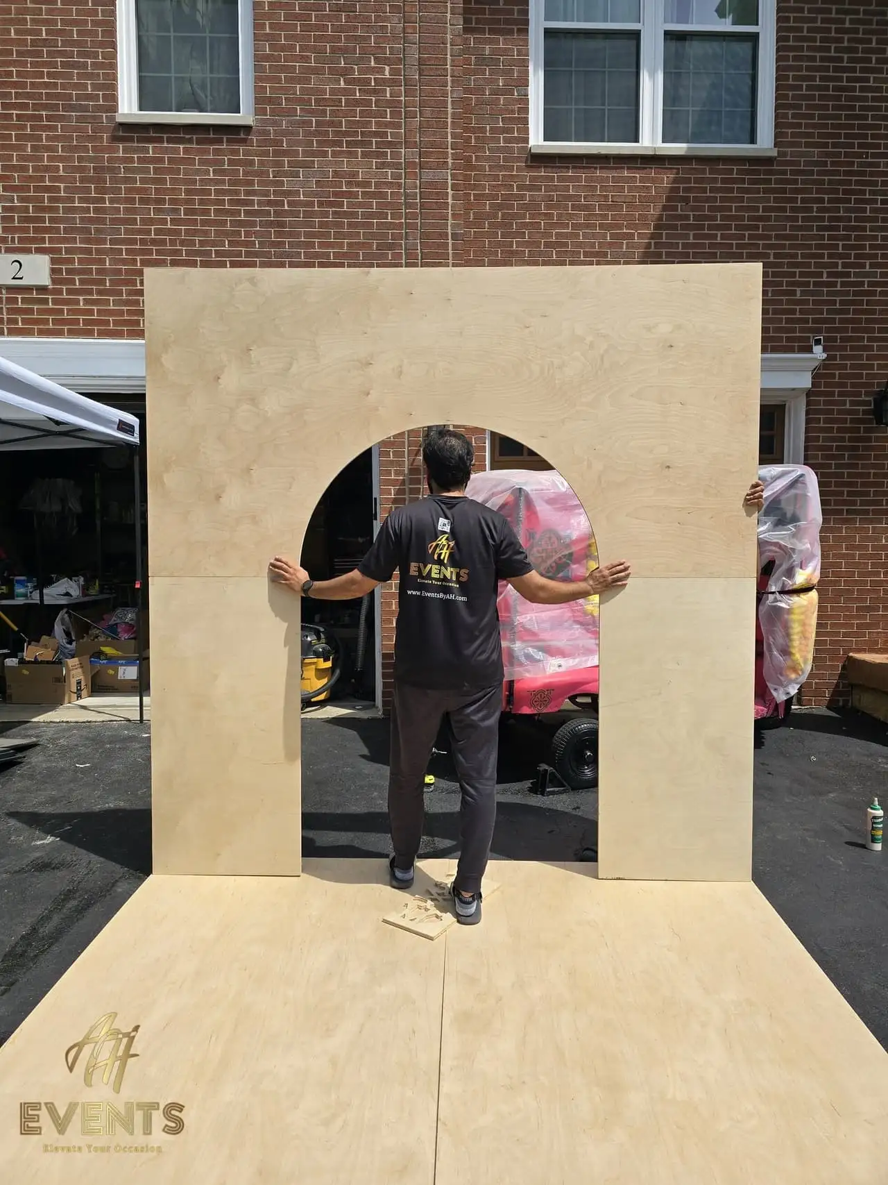 Arch Backdrops — a custom event arch built by AH Crafted.